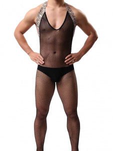 Men Sexy Fishnet Jumpsuit Lingerie