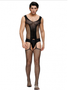 Men Sexy Fishnet Jumpsuit Lingerie