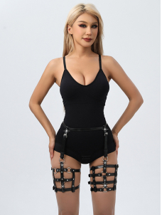 Women Punk Body leather Leg Harness