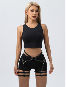 Women Punk Body leather Leg Harness