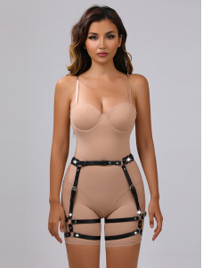 Women Punk Body leather Leg Harness