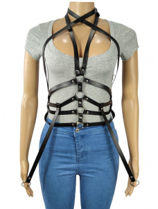 Women Punk Leather Body Chain Belt Harness