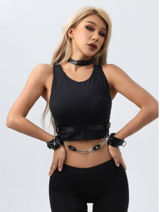 Women Punk Leather Body Chain Belt Harness