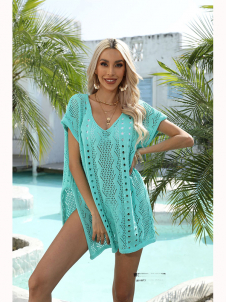 Women Sexy Short Sleeve Beach Dress