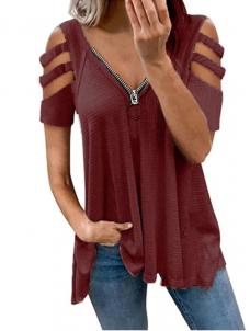 Women Summer Short Sleeve Blouse