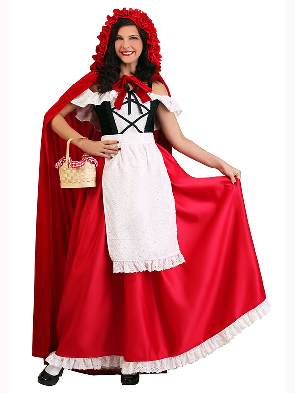 Women Little Red Riding Hood Halloween Costume (including fancy dress, head-covering)
