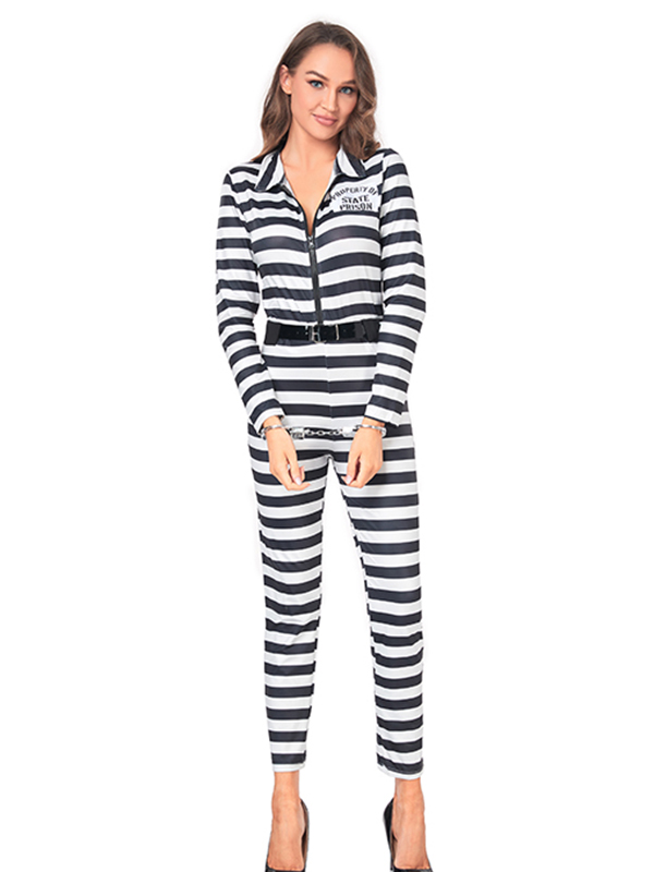 Women Robber Halloween Costume Jumpsuit