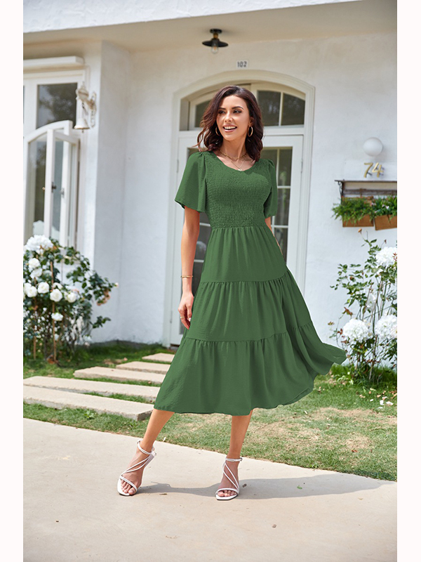 Women Short Sleeve Maxi Dress