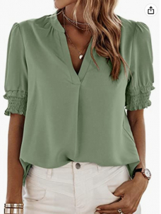 Women Fashion Short Sleeve Blouse