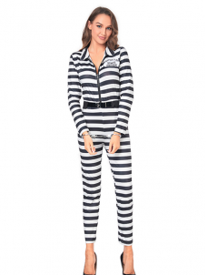 Women Robber Halloween Costume Jumpsuit