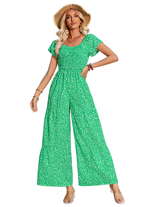 Women Fashion Short Sleeve Jumpsuit