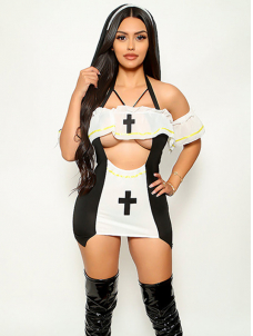 Women Sexy Nun Halloween Costume Lingerie
