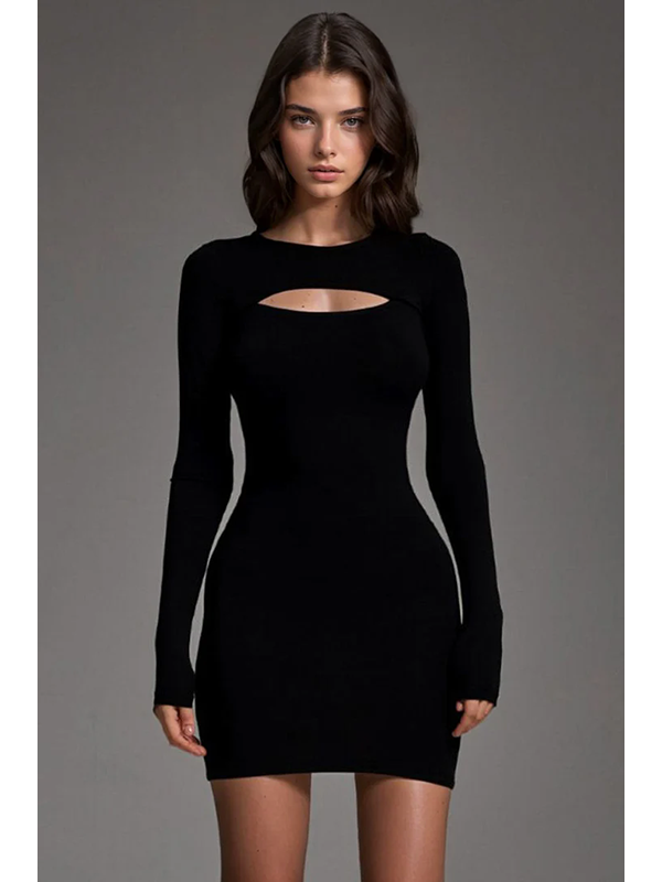 Women Sexy Long Sleeve Bodycon Mini Dress
