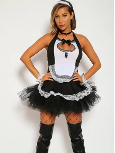 Women Sexy French Maid Lingerie Halloween Costume