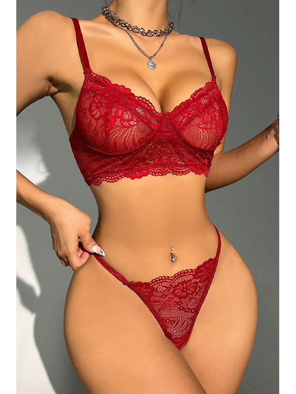 Women Sexy Valentines Bra and Panty Lingerie