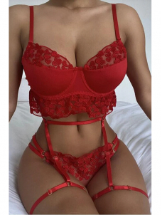 Women Sexy Valentines Bra and Panty Lingerie