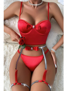 Women Sexy Valentines Bra and Panty Lingerie