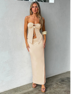 Women Sexy 2 Pieces Maxi Dress