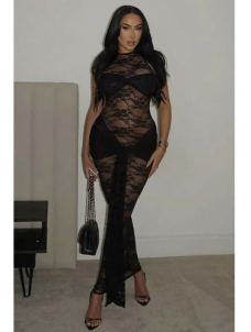 Women Sexy Lace Maxi Dress