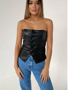 Women Sexy Faux Leather Mini Dress