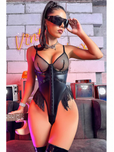 Women Sexy Faux Leather Teddies